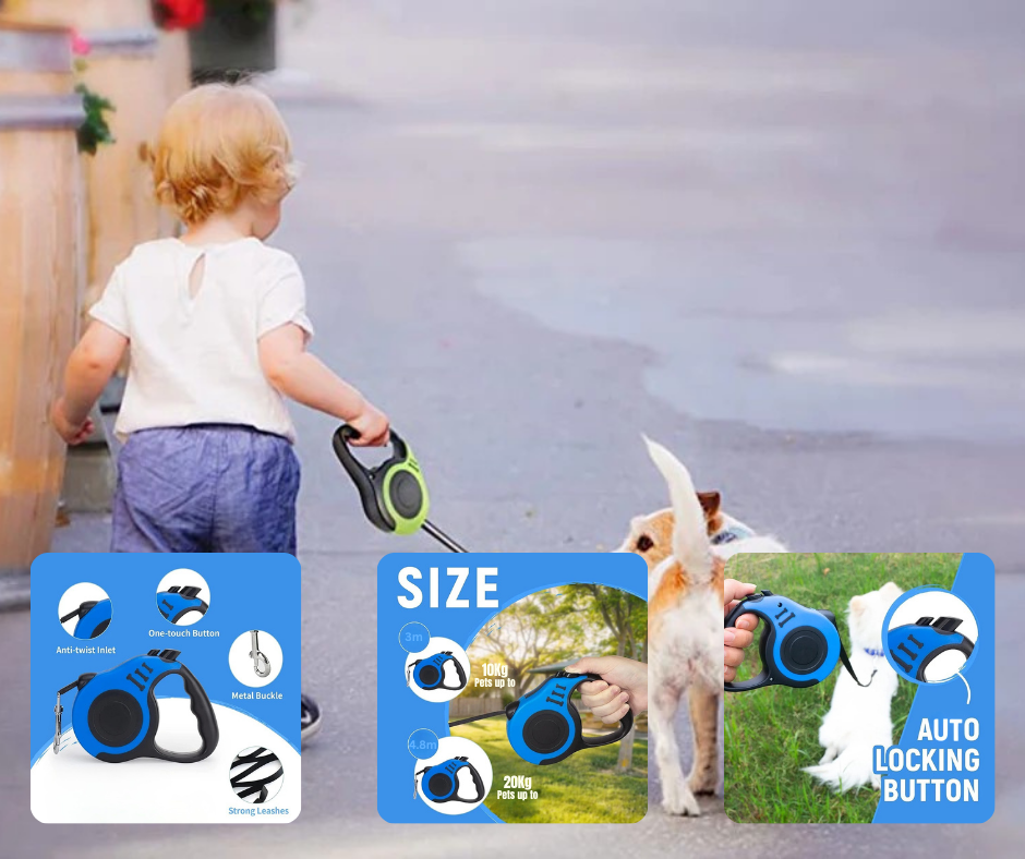 Guinzaglio retrattile per cani FeedIQ™ 3m/5m
