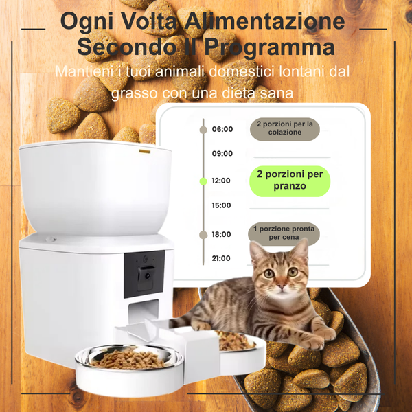 FeedIQ™ Distributore intelligente di cibo per animali domestici HD NVCam 4/8L WIFI