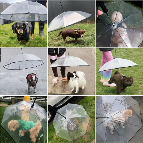 FeedIQ™ Guinzaglio con Ombrello Trasparente per Cani