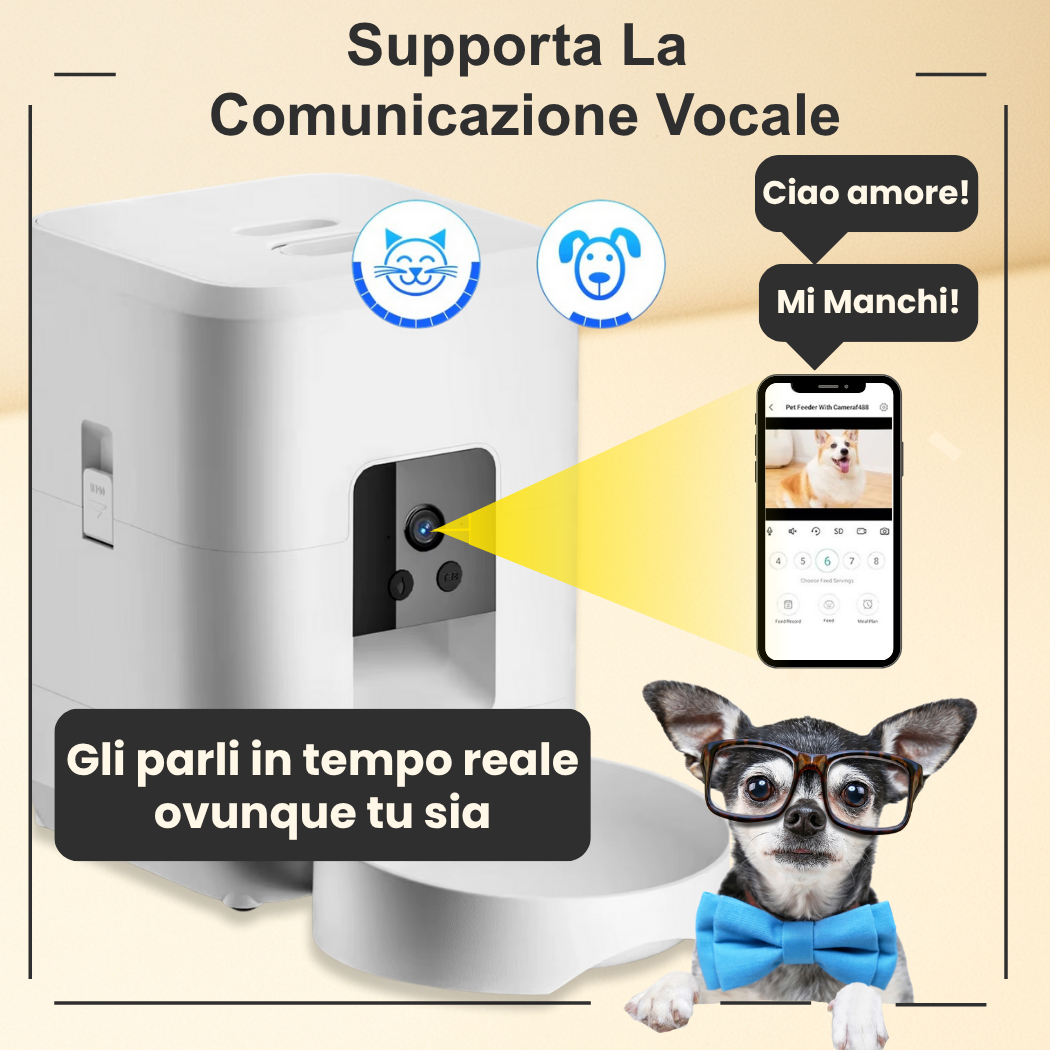 FeedIQ™ Smart HD Cam Pet Feeder 2L Wi-Fi e FHD