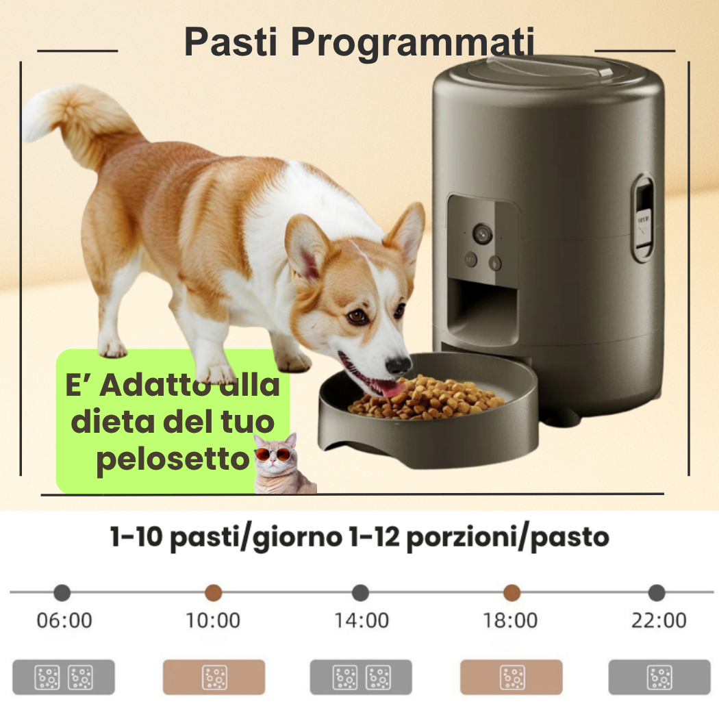 FeedIQ™ Smart HD Cam Pet Feeder 2L Wi-Fi e FHD